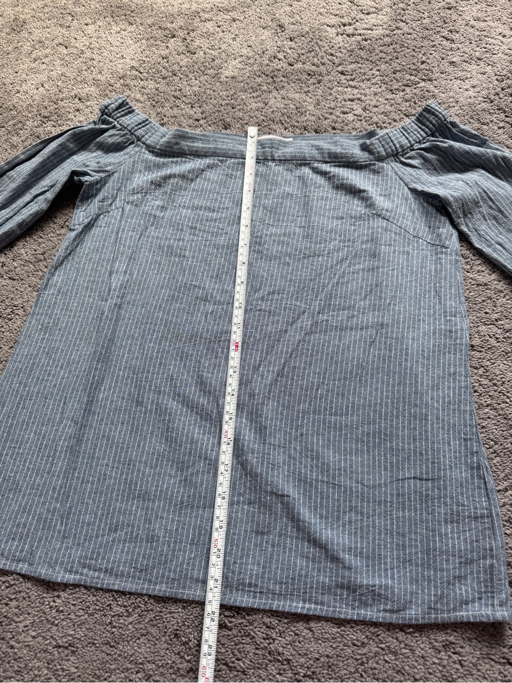 Farrow Off-Shoulder Ribbed Blouse - Light Blue - Picture 4 of 5